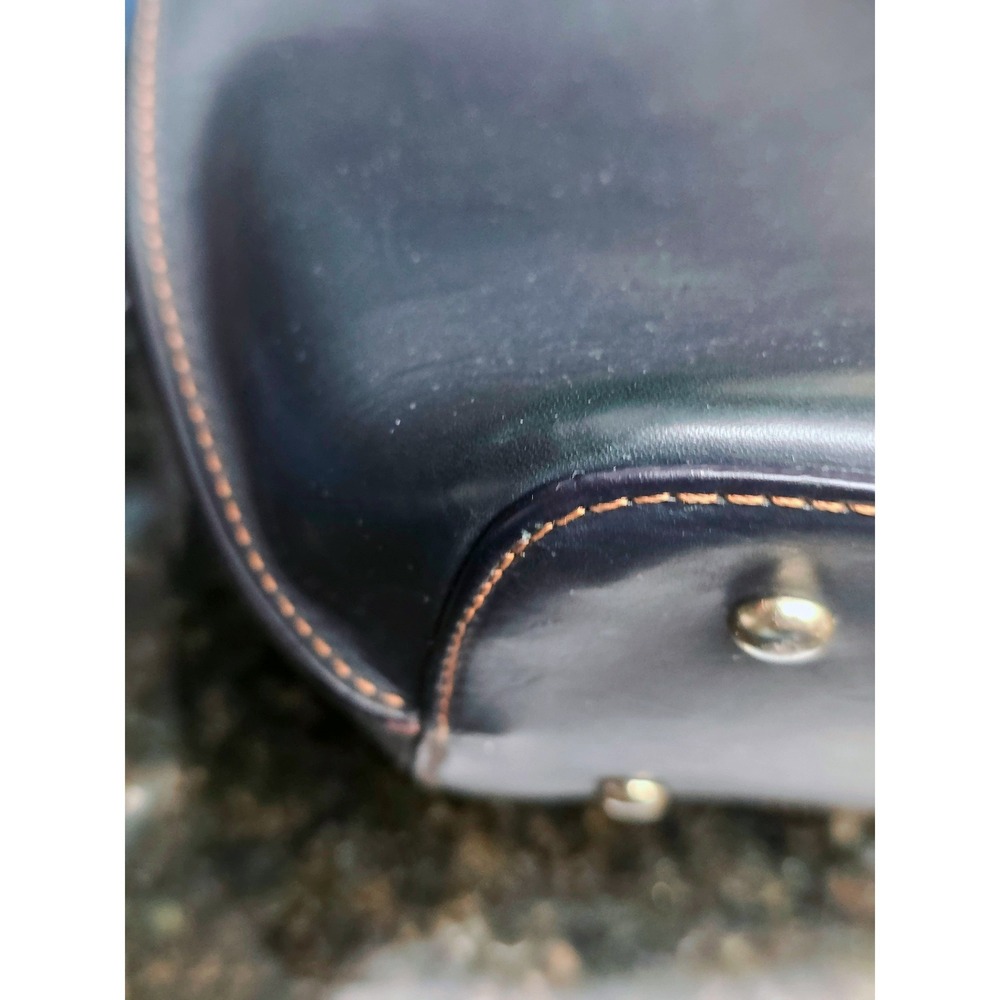 Dooney & Bourke Alto Small Stitched Pocket Tote Navy Blue Leather Italian Bag - Picture 10 of 16